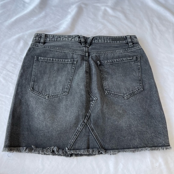 Volcom Women’s High-Rise Raw-Hem Stoned Denim Mini Jean Skirt | Black - Picture 6 of 8